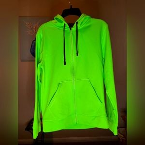 Men's Champion Duo Dry Neon Green Hoodie Size S